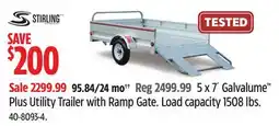 Canadian Tire Sterling Galvalume Plus Utility Trailer with Ramp Gate offer