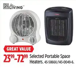 Canadian Tire For Living Selected Portable Space Heaters offer