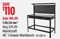 Canadian Tire Mastercraft 48˝ 1-Drawer Workbench offer