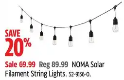 Canadian Tire NOMA Solar Filament String Lights offer