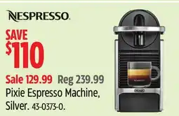 Canadian Tire Nespresso Pixie Espresso Machine offer