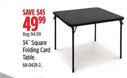 Canadian Tire For Living 34˝ Square Folding Card Table offer