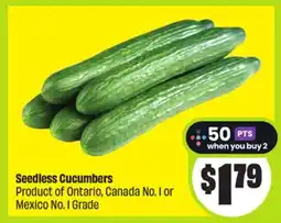 FreshCo Seedless Cucumbers Product of Ontario, Canada No. 1 or Mexico No. 1 Grade offer