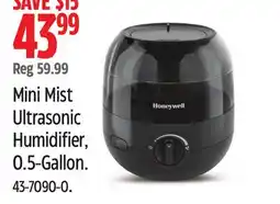 Canadian Tire Honeywell Mini Mist Ultrasonic Humidifier, 0.5-Gallon offer