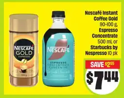 FreshCo Nescafé Instant Coffee Gold 90-100 g, Espresso Concentrate 500 mL or Starbucks by Nespresso 10 pk offer