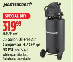 Canadian Tire Mastercraft 26-Gallon Oil-Free Air Compressor offer