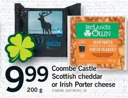 Fortinos COOMBE CASTLE SCOTTISH CHEDDAR OR IRISH PORTER CHEESE offer
