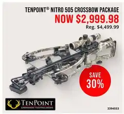 Cabela's TENPOINT NITRO 505 CROSSBOW PACKAGE offer