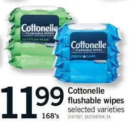 Fortinos COTTONELLE FLUSHABLE WIPES, 168'S offer