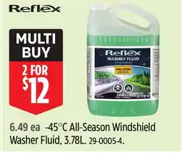 Canadian Tire Reflex -45°C All-Season Windshield Washer Fluid, 3.78L offer