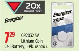 Canadian Tire Energizer CR2032 3V Lithium Coin Cell Battery, 1-Pk offer
