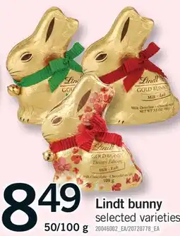 Fortinos LINDT BUNNY, 50/100 G offer