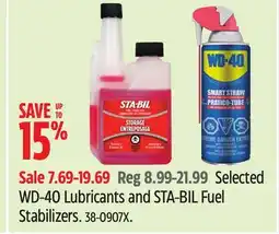 Canadian Tire Selected WD-40 Lubricants and STA-BIL Fuel Stabilizers offer