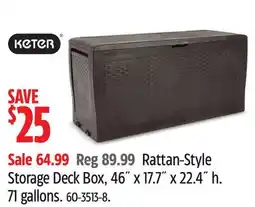 Canadian Tire Keter Rattan-Style Storage Deck Box offer
