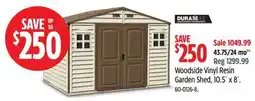 Canadian Tire Duramax Woodside Vinyl Resin Garden Shed, 10.5´ x 8´ offer