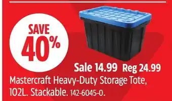 Canadian Tire Mastercraft Heavy-Duty Storage Tote offer