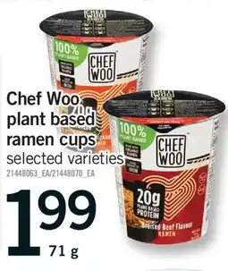Fortinos CHEF WOO PLANT BASED RAMEN CUPS offer