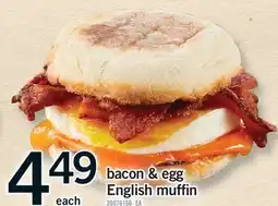 Fortinos BACON & EGG ENGLISH MUFFIN offer