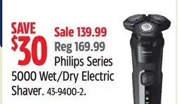 Canadian Tire Philips Series 5000 Wet/Dry Electric Shaver offer