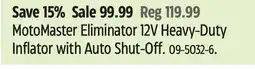 Canadian Tire MotoMaster Eliminator 12V Heavy-Duty Inflator with Auto Shut-Off offer