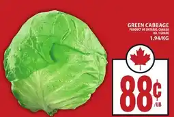 Food Basics GREEN CABBAGE offer