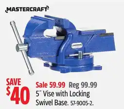 Canadian Tire Mastercraft 5˝ Vise with Locking Swivel Base offer