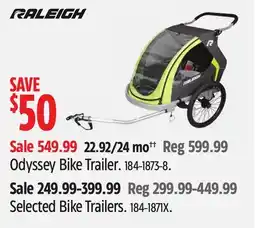Canadian Tire Raleigh Odyssey Bike Trailer offer