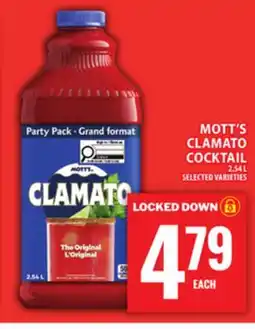 Food Basics MOTT'S CLAMATO COCKTAIL offer