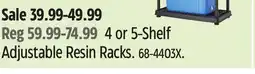 Canadian Tire Mastercraft 4 or 5-Shelf Adjustable Resin Racks offer