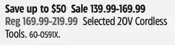 Canadian Tire Selected 20V Cordless Tools offer