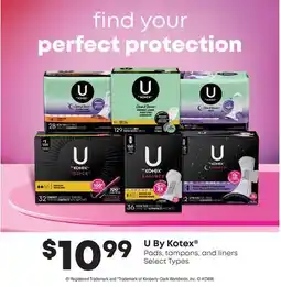 Fortinos U BY KOTEX PADS, TAMPONS, AND LINERS offer