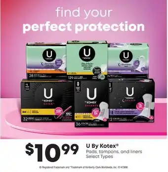 Fortinos U BY KOTEX PADS, TAMPONS, AND LINERS offer