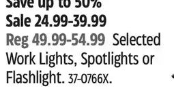 Canadian Tire MotoMaster Selected Work Lights, Spotlights or Flashlight offer
