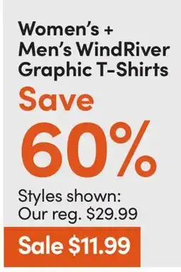Mark's Women's + Men's WindRiver Graphic T-Shirts offer