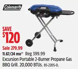 Canadian Tire Coleman Excursion Portable 2-Burner Propane Gas BBQ Grill offer
