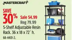 Canadian Tire MASTERCRAFT 5-Shelf Adjustable Resin Rack offer