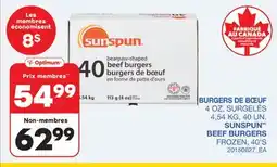 Wholesale Club BURGERS DE BŒUF 4 OZ 4,54KG, 40 UN offer