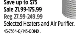 Canadian Tire Selected Heaters and Air Purifier offer