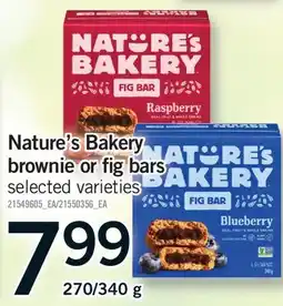 Fortinos NATURE'S BAKERY BROWNIE OR FIG BARS, 270/340 G offer