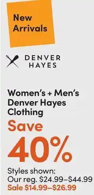 Mark's Women Men's Denver Hayes Clothing offer