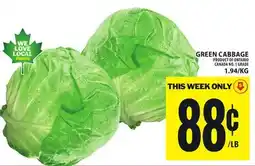 Food Basics GREEN CABBAGE offer