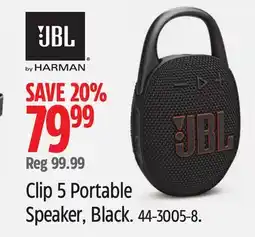 Canadian Tire JBL Clip 5 Portable Speaker, Black offer
