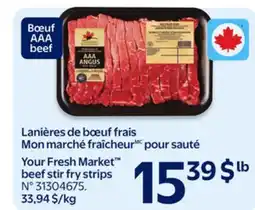 Walmart Your Fresh Market beef stir fry strips offer