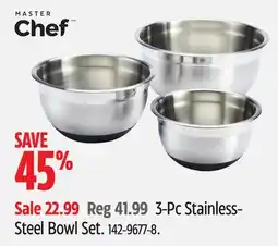 Canadian Tire 3-Pc Stainless- Steel Bowl Set offer