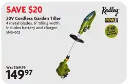 Home Hardware RADLEY 20V Cordless Garden Tiller offer