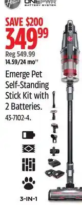 Canadian Tire Hoover Emerge Pet Self-Standing Stick Kit with 2 Batteries offer