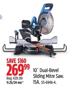 Canadian Tire Mastercraft 10˝ Dual-Bevel Sliding Mitre Saw offer