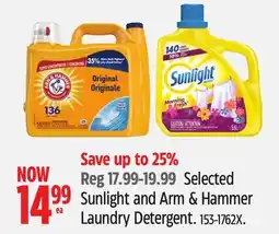 Canadian Tire Selected Sunlight and Arm & Hammer Laundry Detergent offer