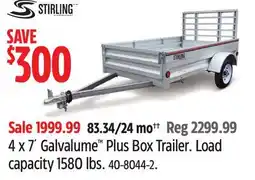 Canadian Tire Stirling 4x7´ Galvalume Plus Box Trailer offer