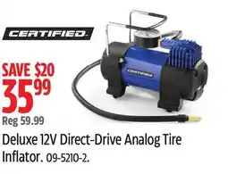 Canadian Tire CERTIFIED Deluxe 12V Direct-Drive Analog Tire Inflator offer
